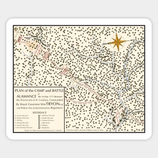 Battle of Alamance Map (Back Print) Sticker